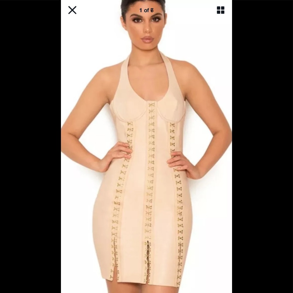 House Of CB Vegan Leather Dress Medium US Size 6-8